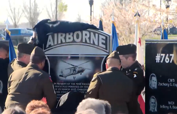 Memorial dedicated for Fort Campbell soldiers killed in Trigg County helicopter crash