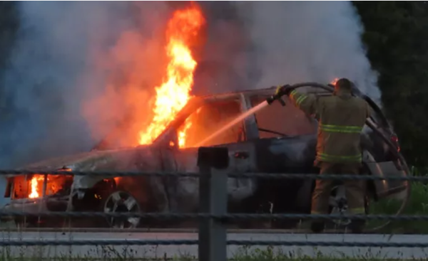 I-24 clear after SUV destroyed by fire in Trigg County