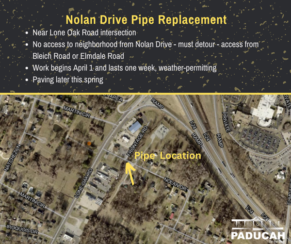 Section of Nolan Drive to be closed starting Monday