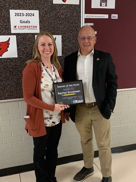 Livingston County's Brockman Named Teacher of the Month