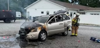 Fire heavily damages car in McCracken County