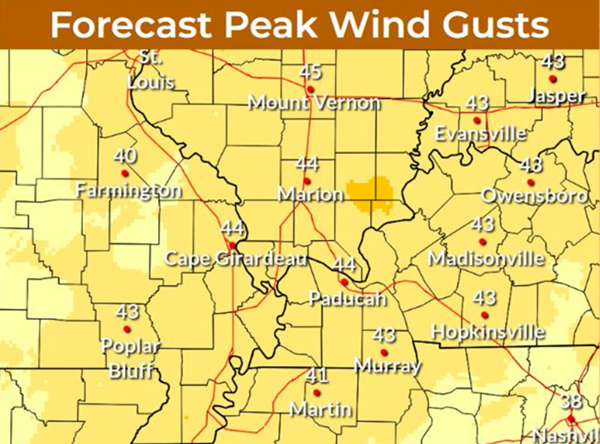 45-mph wind gusts expected Friday before weekend rain