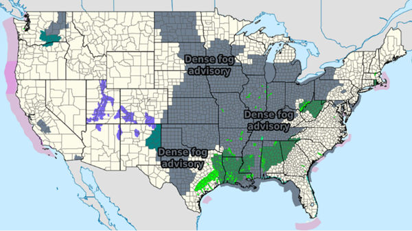 This week's fog was shared with 25 other states