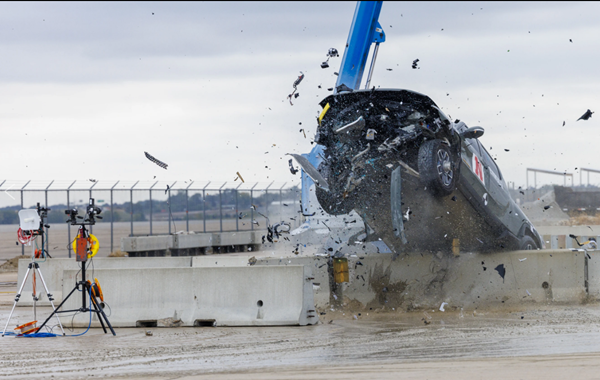 Crash tests show guard rails don't stop heavier electric vehicles