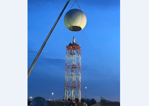 Paducah's weather radar dome removed during service work