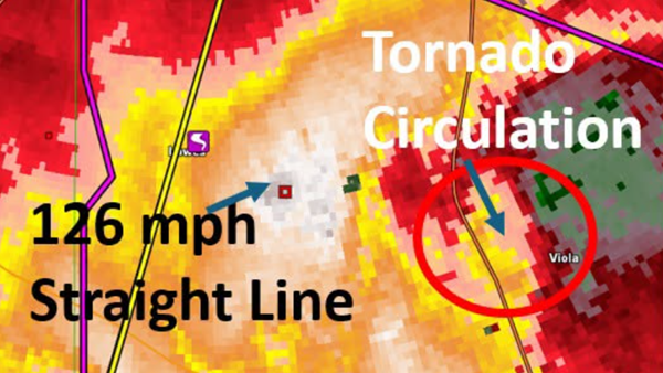 NWS survey teams checking out possible tornado and 126-mph straight line winds