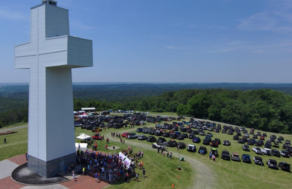 Hundreds attend Blessing of the Jeeps at Bald Knob Cross