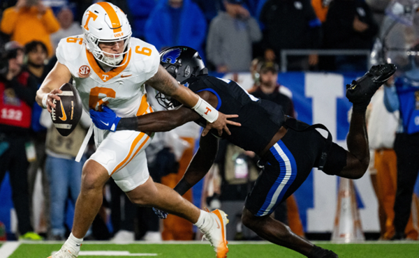 UK's Boley throws for 5 TDs, but No. 17 Vols prevail 56-34