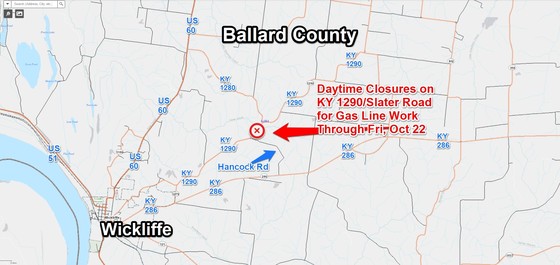 Daytime closure of Slater Road begins in Ballard County