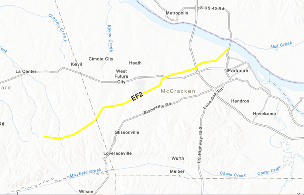 Storm survey: EF-2 tornado caused damage, injuries from Gage to Paducah