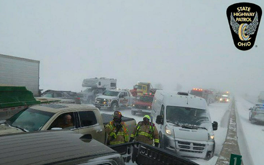 Four dead in 50-vehicle pileup on Ohio Turnpike