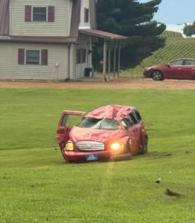 Graves rollover crash sends Benton man to hospital