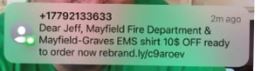 Mayfield officials warn of t-shirt sale scam