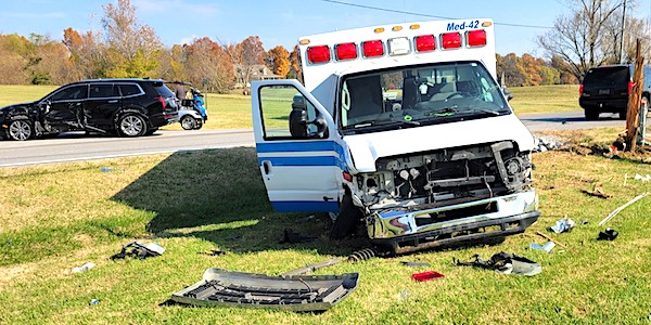 Crittenden County ambulance in crash near Marion