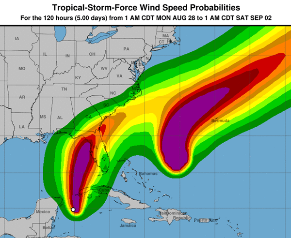 Tropical Storm Idalia tracking for west coast of Florida 