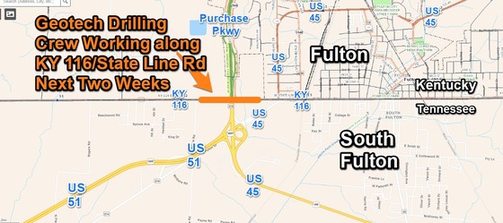 Geotech drilling work on State Line Road begins today