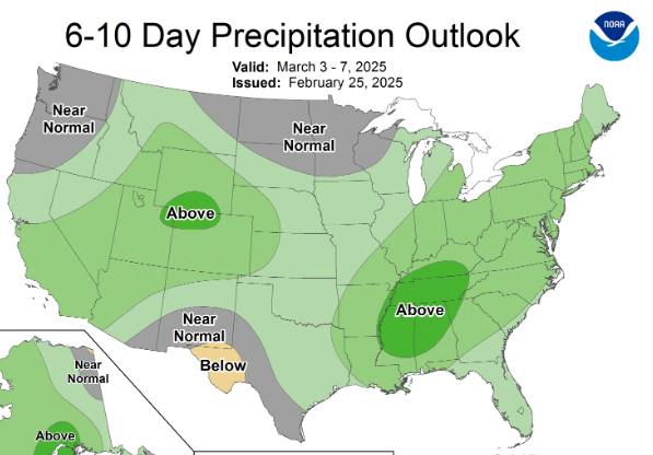 Early March looks to be warmer, wetter than normal