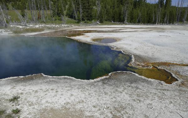 Part of foot, shoe spotted in Yellowstone hot spring